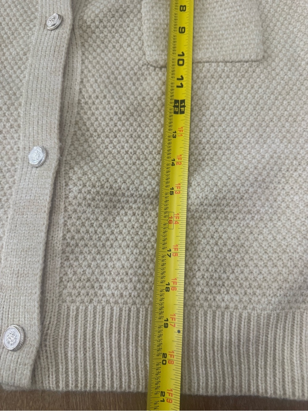 Cream Textured Button-Front Cardigan - Picture 7 of 8